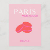 Roze Parijse reisartikelen, preppy Macarons Briefkaart (Voorkant)