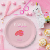 Roze Parijse reisartikelen, preppy Macarons Papieren Bordje (Feest)