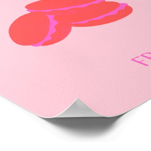 Roze Parijse reisartikelen, preppy Macarons Poster (Hoek)