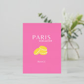 Roze Parijse reisrecorder met kunstpreppy art deco Folie Feestdagen Briefkaart (Staand Voorkant)