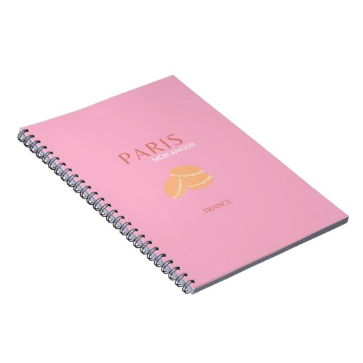 Roze Parijse reisrecorder met kunstpreppy art deco Notitieboek (Rechterzijde)