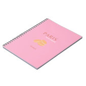 Roze Parijse reisrecorder met kunstpreppy art deco Notitieboek (Linkerzijde)