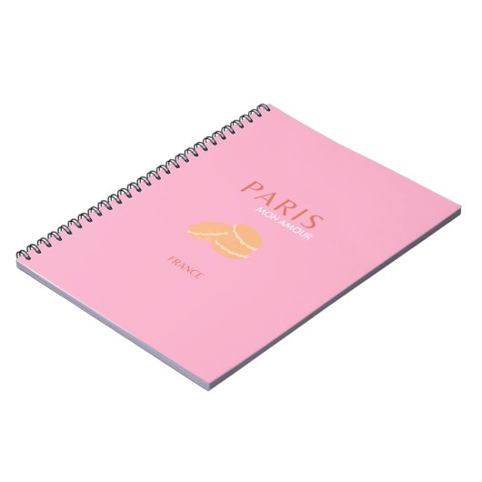 Roze Parijse reisrecorder met kunstpreppy art deco Notitieboek (Linkerzijde)