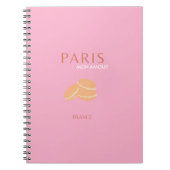 Roze Parijse reisrecorder met kunstpreppy art deco Notitieboek (Voorkant)