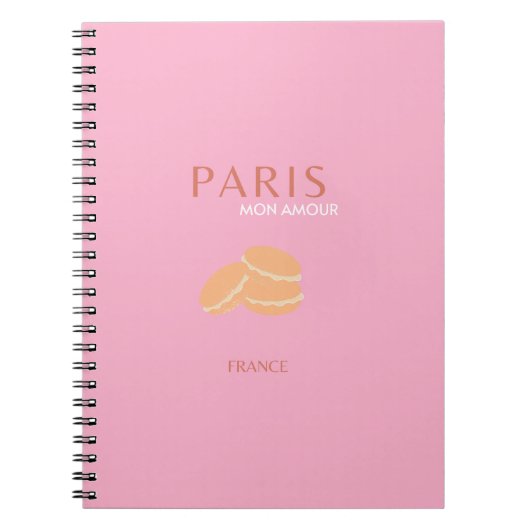 Roze Parijse reisrecorder met kunstpreppy art deco Notitieboek (Voorkant)