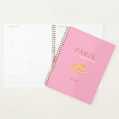 Roze Parijse reisrecorder met kunstpreppy art deco Planner (Display)