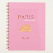 Roze Parijse reisrecorder met kunstpreppy art deco Planner (Voorkant)