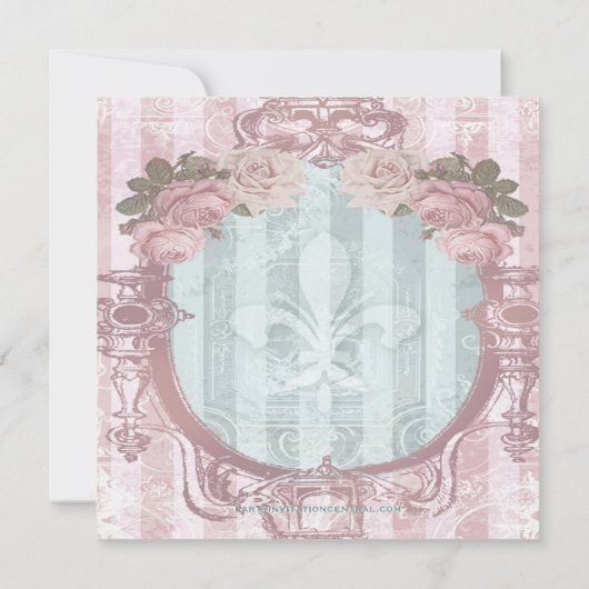  roze Parijse verjaardagsfeestuitnodigingen Kaart (Achterkant)