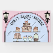 Roze Parijse Vrijgezellenfeest Patisserie Banner (Horizontaal)