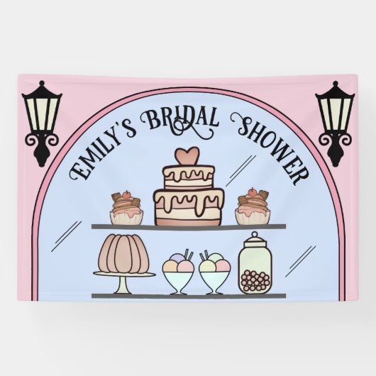 Roze Parijse Vrijgezellenfeest Patisserie Banner (Horizontaal)