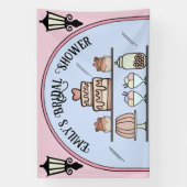 Roze Parijse Vrijgezellenfeest Patisserie Banner (Verticaal)