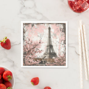  roze Parijspatroon Servet