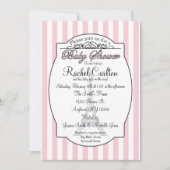 Roze Paris Baby shower Uitnodiging (Voorkant)