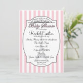 Roze Paris Baby shower Uitnodiging (Staand voorkant)