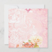  roze Paris Baby Shower Uitnodigingen (Achterkant)
