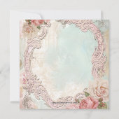  roze Paris Baby Shower Uitnodigingen (Achterkant)