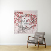 Roze Paris bloeit Wandkleed (In situ)