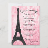 Roze Paris Bokeh Glitter Lights Quinceañera Kaart (Voorkant)