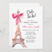 Roze Paris Bridal Shower Kaart (Voorkant / Achterkant)
