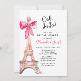 Roze Paris Bruidsuitnodiging Kaart