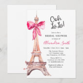 Roze Paris Bruidsuitnodiging Kaart (Voorkant / Achterkant)