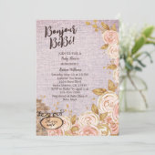 Roze Paris Cafe Baby shower Uitnodiging (Staand voorkant)