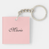 Roze Paris Collage gepersonaliseerde sleutelhange Sleutelhanger (Achterkant)