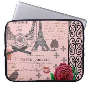 Roze Paris Collage Laptop Sleeve