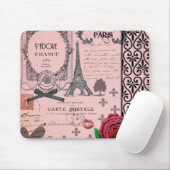  Roze Paris Collage Muismat (Met muis)