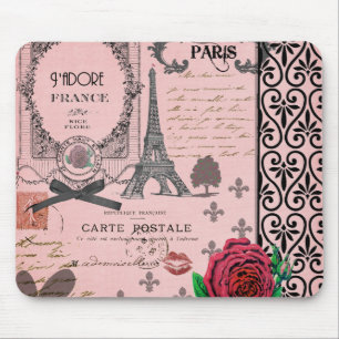 Roze Paris Collage Muismat