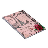 Roze Paris Collage notebook Notitieboek (Rechterzijde)
