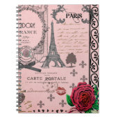  Roze Paris Collage notebook Notitieboek (Voorkant)