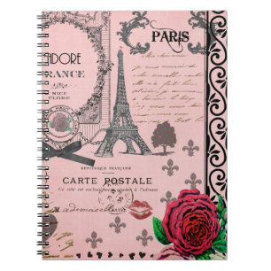  Roze Paris Collage notebook Notitieboek