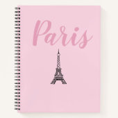 Roze Paris Eiffel Tower Art Sketchbook Notitieboek (Voorkant)