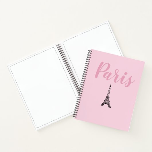 Roze Paris Eiffel Tower Art Sketchbook Notitieboek (Binnen)