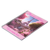 Roze Paris Eiffeltoren Spiraal Foto Notitieboek (Linkerzijde)