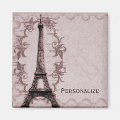 Roze Paris Grunge Magnet (Voorkant)