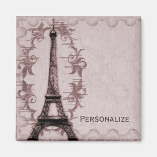 Roze Paris Grunge Magnet