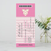 Roze Paris instapass baby shower uitnodiging (Staand voorkant)