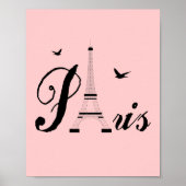 Roze Paris Modern Art Poster Print (Voorkant)