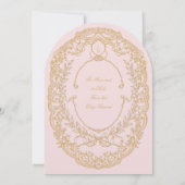 roze Paris Monogram Uitnodiging (Achterkant)