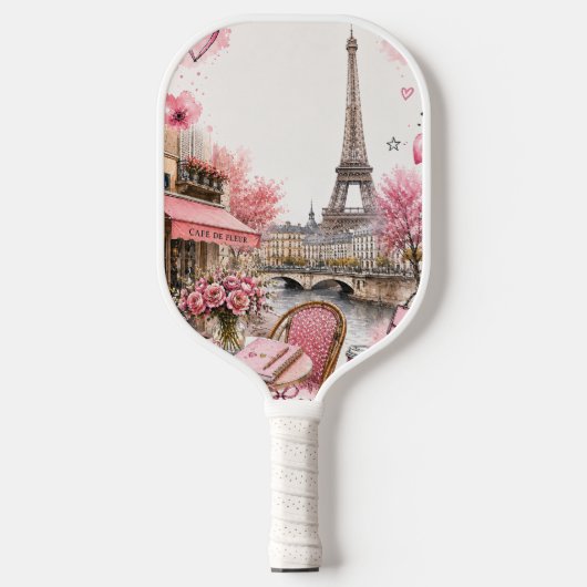 Roze Paris Pickleball Paddles (Voorkant)