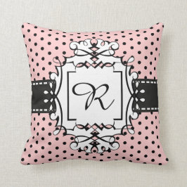 Roze Paris Polka Dot Fantasie Retro Stijl Kussen