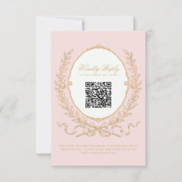 roze Paris QR Code RSVP-kaart RSVP Kaartje
