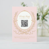   roze Paris QR Code RSVP-kaart RSVP Kaartje (Staand voorkant)