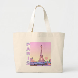 Roze Paris Sunset Products Grote Tote Bag