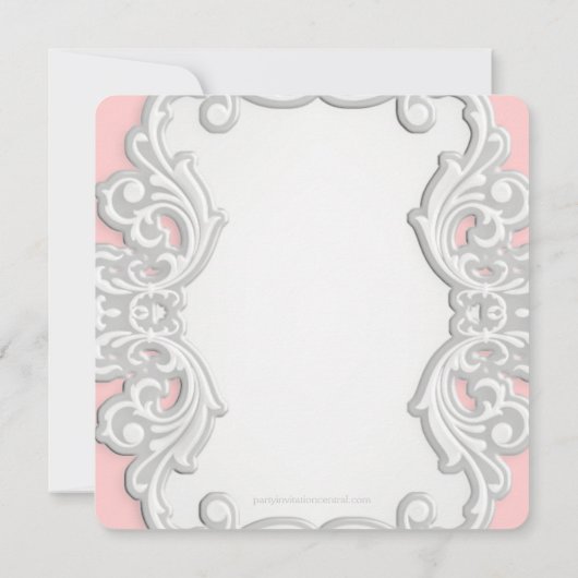  Roze Paris Sweet 16 Verjaardagsfeest Kaart (Achterkant)