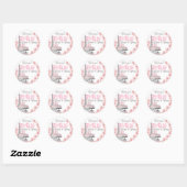 Roze Paris Sweet 16 verjaardagsfeestje Ronde Sticker (Vel)