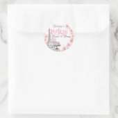 Roze Paris Sweet 16 verjaardagsfeestje Ronde Sticker (Tas)