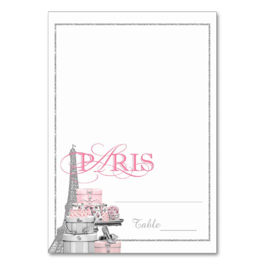 Roze Paris Tented Escortkaarten Kaart (Voorkant)